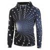 Abstract Checked 3D Swirl Graphic Front Pocket Hoodie - BLACK S