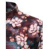 Chemise Vintage Fleurie Imprimée à Col Debout - multicolor XL