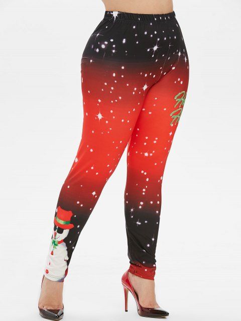 women's plus size christmas leggings