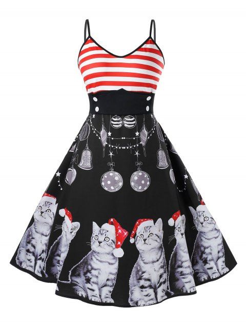 dresslily christmas cat dress