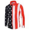 American Flag Star and Stripes Hidden Button Shirt - multicolor L