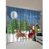 Rideau de Fenêtre Sapin et Père Noël Imprimés 2 Panneaux - multicolor W30 X L65 INCH X 2PCS