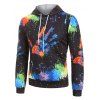 Sweat à Capuche Graphique Peinture Eclaboussée à Cordon avec Poche en Avant - multicolor L