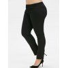 Pantalon Moulant en Couler Unie Taille Moyenne Grande Taille - Noir 4X