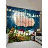 Rideau de Fenêtre de Noël Cadeau et Lampe Imprimés 2 Panneaux - multicolor W30 X L65 INCH X 2PCS