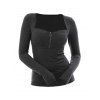 T-shirt Tunique en Couleur Unie Grande Taille - Gris Carbone 5X