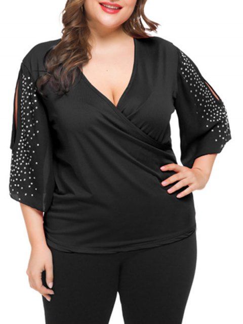 rhinestone plus size tops