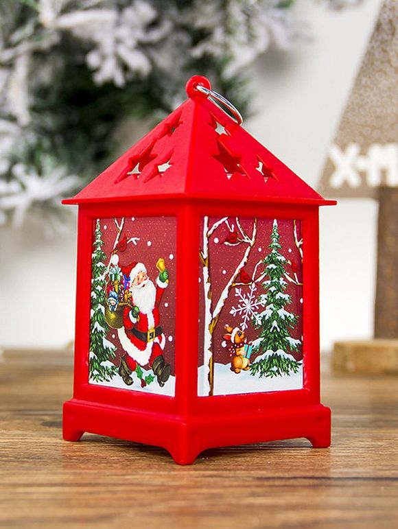 Lampe Décorative Sapin de Noël et Etoile Imprimés - Rouge Haricot 