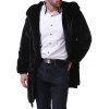 Manteau à Capuche Long Simple Zippé en Fausse Fourrure - Noir M