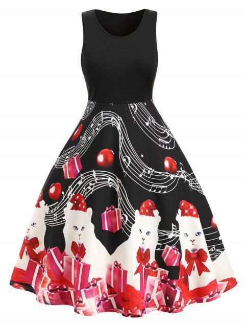 dresslily christmas cat dress