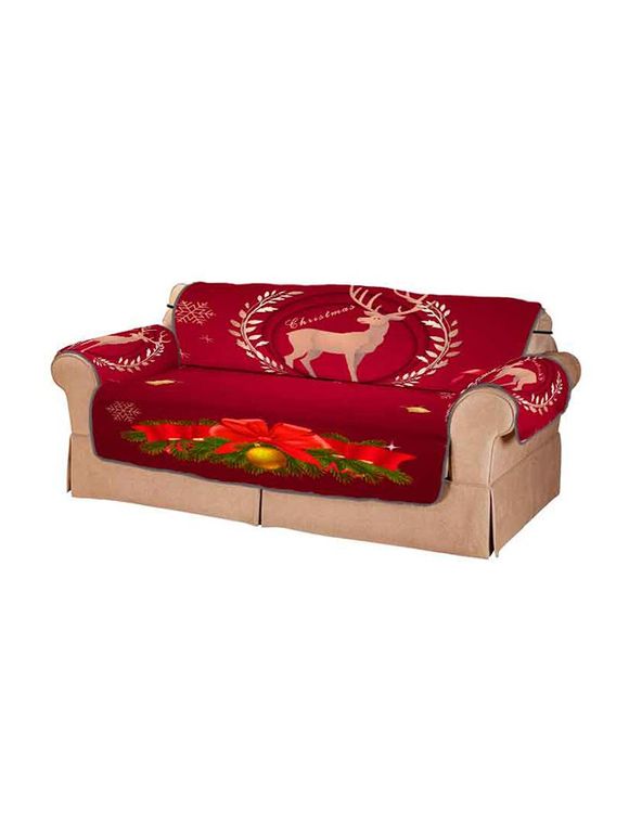 Housse de Canapé de Noël Motif de Cerf Design - multicolor TWO SEATS