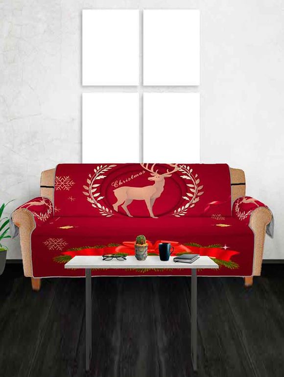 Housse de Canapé de Noël Motif de Cerf Design - multicolor THREE SEATS