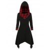 Robe à Capuche à Carreaux Grande Taille - Noir 3X