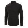Chemise Boutonnée Asymétrique à Manches Longues - Noir M