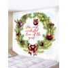 Tapisserie Murale de Noël Motif de Lettre et de Couronne - multicolor W91 X L71 INCH