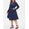 Robe Ligne A Boutonné Grande Taille à Col Revers - Cadetblue 3X