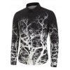 Chemise Boutonnée Racine d'Arbre Imprimée - Noir M