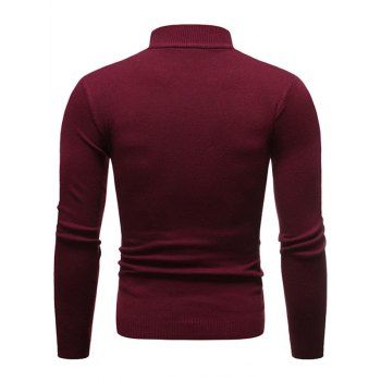

Solid Color Mock Neck Pullover Sweater, Red wine