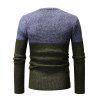 Two Tone Splicing Casual Pullover Sweater - ARMY GREEN XS