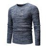 Round Neck Casual Heathered Sweater - GRAY M