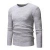 Round Neck Casual Heathered Sweater - CADETBLUE S