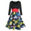 Robe de Noël Ligne A Dinosaure Imprimé Jointif - multicolor A XL