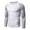 T-shirt en Blocs de Couleur Jointif à Manches Raglan - Blanc 2XL