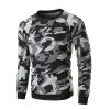 Sweat-shirt Manches Raglan avec Ruban en Laine avec Poche - Camouflage de Neige XL