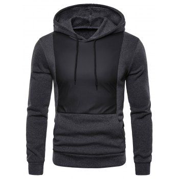 

Color Spliced Design Hoodie, Gray