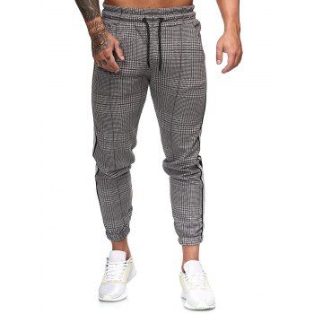 

Houndstooth Print Side Stripe Jogger Pants, Multicolor b