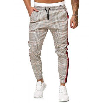 

Houndstooth Print Side Stripe Jogger Pants, Multicolor c