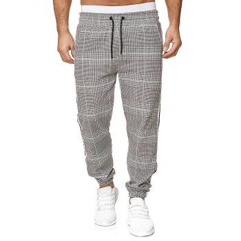 

Houndstooth Print Side Stripe Jogger Pants, Multicolor e