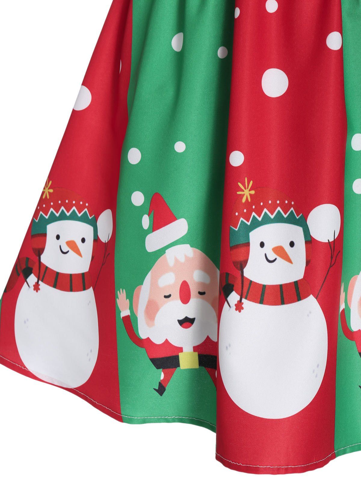Christmas Snowman Santa Claus Print A Line Skirt - multicolor A L