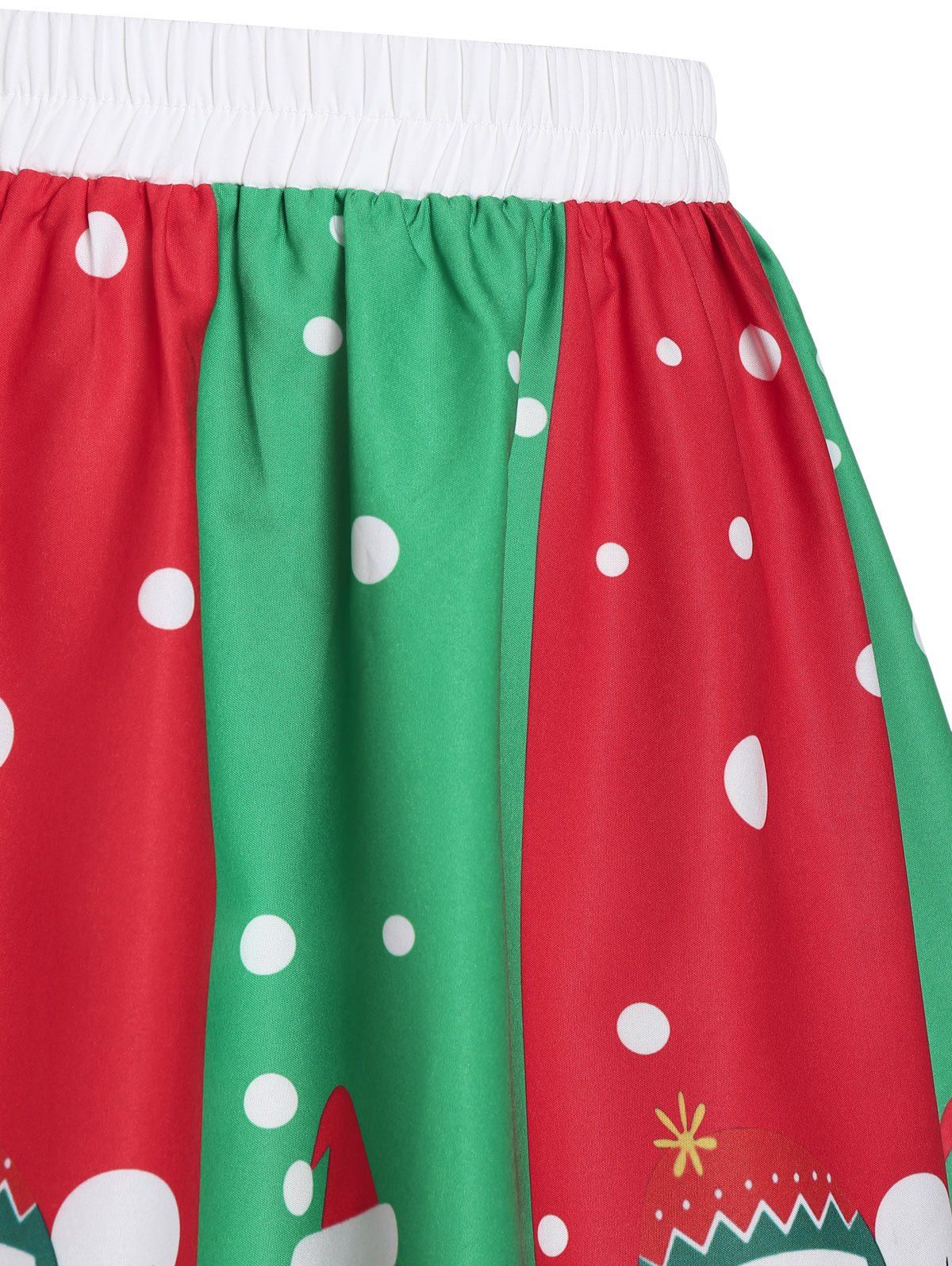 Christmas Snowman Santa Claus Print A Line Skirt - multicolor A L