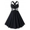 Robe Semi-Formelle Croisée Grande Taille à Paillettes - Noir 1X