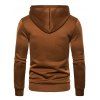 Zipper Decorated Color Spliced Casual Hoodie - BROWN BEAR 2XL