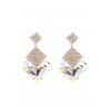 Boucles d'Oreilles de Soirée Géométriques en Faux Cristal - Champagne 