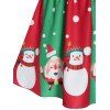Christmas Snowman Santa Claus Print A Line Skirt - multicolor A XL