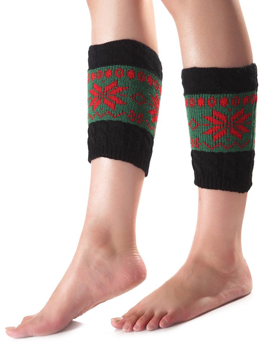 

Christmas Geometric Pattern Sleeve Socks, Green