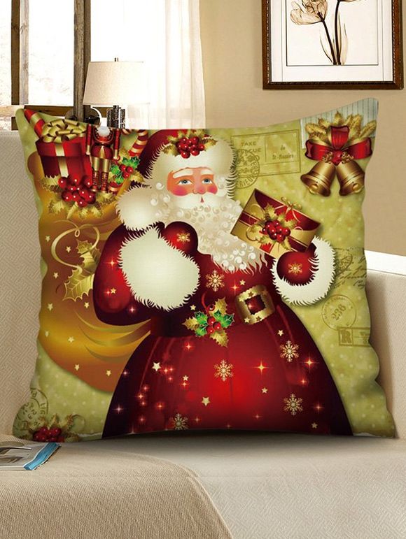 Taie d'Oreiller Décorative Père Noël et Cadeaux Imprimés - multicolor W24 X L24 INCH