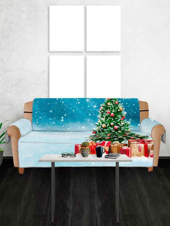 Housse de Canapé de Noël Motif de Cadeaux et d'Arbre - multicolor THREE SEATS