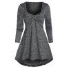 T-shirt Haut Bas Tordu en Avant - Cendre gris M