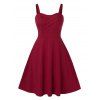 Robe Ligne A Vintage Croisée Grande Taille - Rouge Lave L