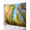 Tapisserie Murale Art Décoration Arbre Forêt et Soleil Imprimées - Vert Oignon W79 X L59 INCH