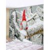 Tapisserie Murale Art Décoration de Noël Branche et Père Noël Imprimées - Blanc Froid W79 X L71 INCH