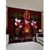 Rideaux de Fenêtre Chaussettes de Noël et Cheminée Imprimé 2 Panneaux - multicolor W30 X L65 INCH X 2PCS