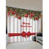 Rideaux de Fenêtre Sapin de Noël Nœud Papillon et Boules Imprimé 2 Panneaux - multicolor W30 X L65 INCH X 2PCS