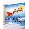 Tapisserie Murale Pendante Art Décoration Traîneau de Noël et Village Imprimés - multicolor W79 X L71 INCH