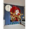 Rideaux de Fenêtre Père Noël et Traîneau Imprimés 2 Panneaux - multicolor W30 X L65 INCH X 2PCS