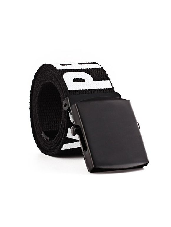 Ceinture Large Bouclée Tricotée avec Lettre en Canevas - Nuit 